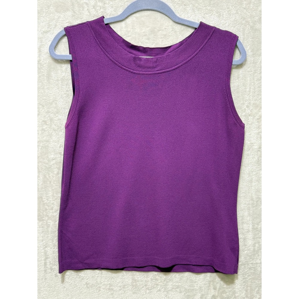 Womens Purple Knit Sleeveless Top XL Pullover‎ Career Casual